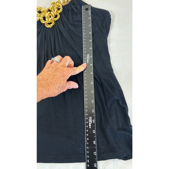 Vintage Bling Cable & Gauge Gold Chain Halter Top - Size M - Picture 6 of 8